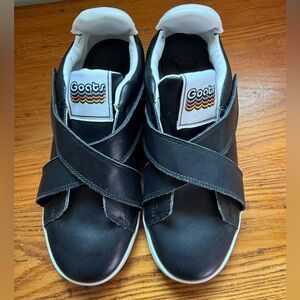 Goats Kids Black Leather Low Crossover Sneakers